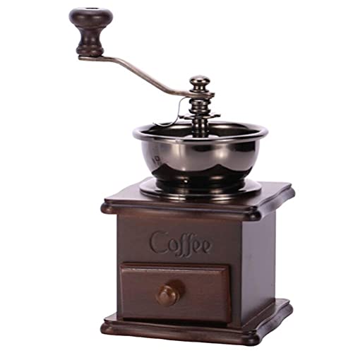 SXLCKJ Holz Manuelle Kaffeemühle Antik Gusseisen Handkurbel Kaffeemühlen mit Mahlgradeinstellungen & Catch Dr(Crusher) – Bild 6