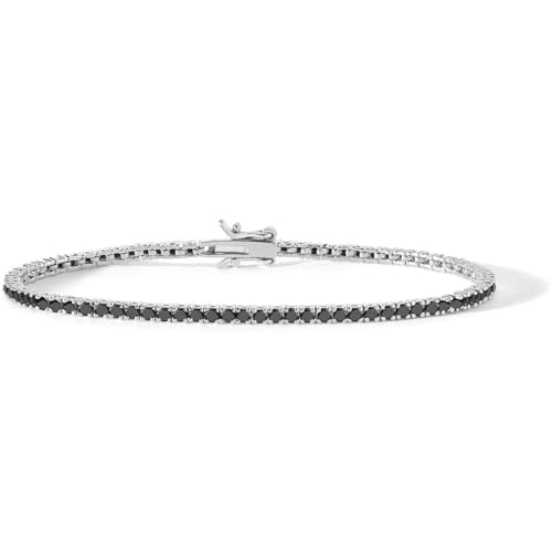 Bracelet tennis homme en argent Comete UBR898M19 avec pierres noires 2 mm
