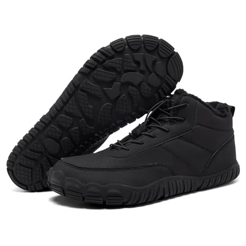 Best Running Shoes for Boot Camp: Top 10 Review 11 UNTMENU Mens Wide Winter Warm Shoes Water Resistant Fur Lined Anti Slip Cold Weather Winter Snow Boots Toe Box Barefoot Shoes for Women