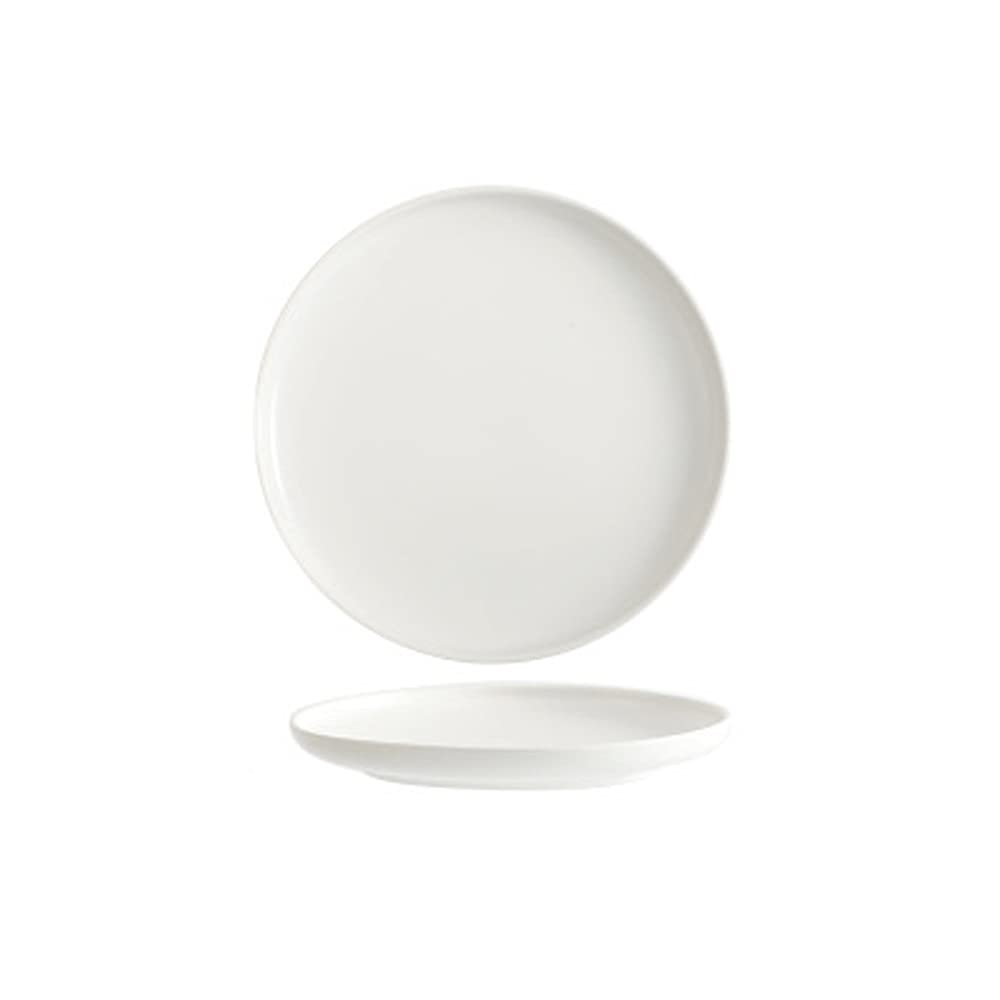 Platos Llanos, 1 Plato Llano de cerámica Creativo para el hogar, Varios tamaños, Apto para Todo Tipo de Comidas, hostelería, bufé，White A