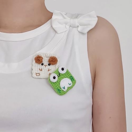 Image of Crochet Handmade Kawaii Brooch for Backpacks Clothing Jackets Hats, Cute Pins for Women Girls