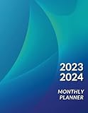 2023 - 2024 Monthly Planner: Blue Gradient Design, 24 Month (January 2023 to December 2024) Planner, Minimalist Monthly Calendar, with US Holidays, Lefty Friendly