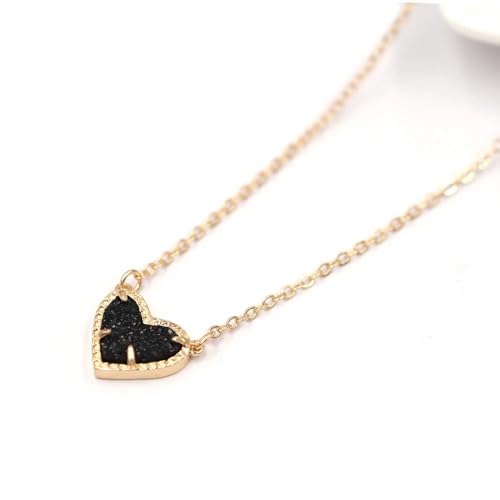Collier Druzy cœur en argent 925, le cadeau idéal de Saint-Valentin
