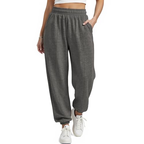 Neteson Pantalon Chándal Mujer con Bolsillos Pantalones Deportivos Jogger Pantalón Jogging Sueltos Largos Pantalones Deporte Casual Holgados Cintura Elástica para Correr Gimnasio Deportes Jogging