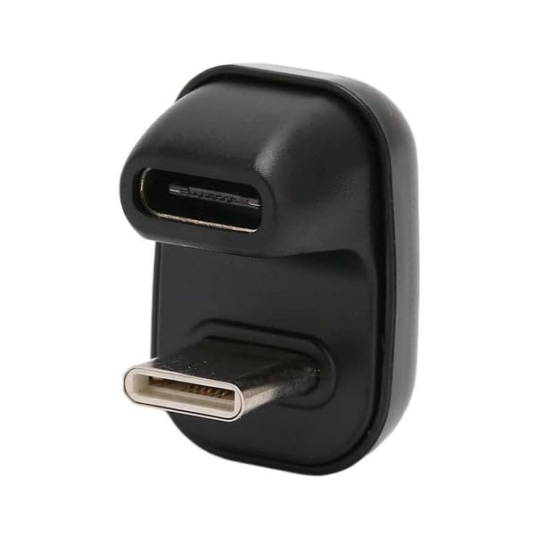 tecphile 100w usb c u shaped adapter, 180 degree type-c female to type-c male connector, 480mb/s data transfer, durable abs converter for charging, compatible for laptop, tablet, mobile, 6mm space