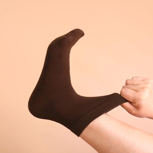 Image of Womens Viscose Bamboo Crew Socks Thin Casual Ultra Soft Colorful Above Ankle Socks Breathable Comfortable 3 /6 Pairs