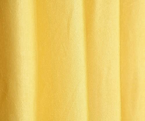 Image of Curtains 7 Feet Long for Living Room - Door Curtains Set of 1 Pcs Panel, Curtain Solid Parda for Home Decor & Office Yellow Colour 7 feet (48 x 84 Inch) - 2 Pcs