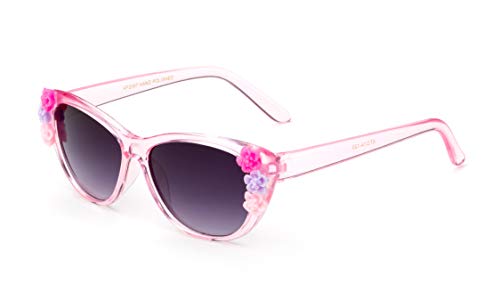 Girls Toddlers Fashion Sunglasses Cateye Cute Sunglasses with Flowers UV Protection w/Pouch (0-5 YRS)4
