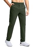 Pudolla Golf Pants for Men Stretch Dress Pants Mens Work Pants 30 Lightweight Quick Dry Casual Slacks Trousers with Pockets(Army Green 32Wx30L)