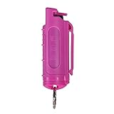 Police Magnum Keychain Pepper Spray Self Defense Belt Clip Holder- Tactical Maximum Strength OC with Dye- Made in The USA - 1 Pack Hot Pink INJ