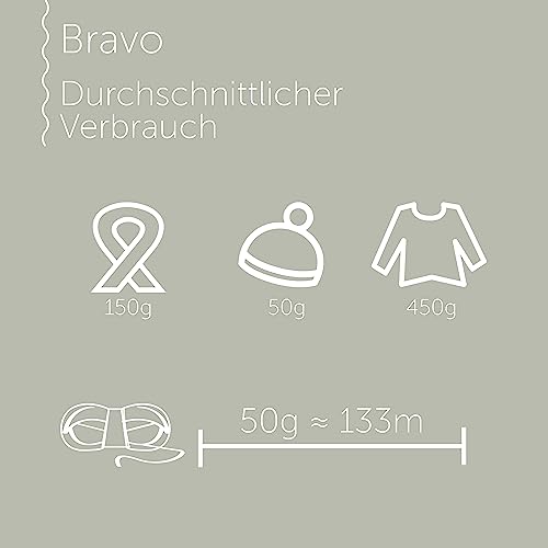 Schachenmayr Bravo 9801211-08369 serenity Handstrickgarn, Häkelgarn