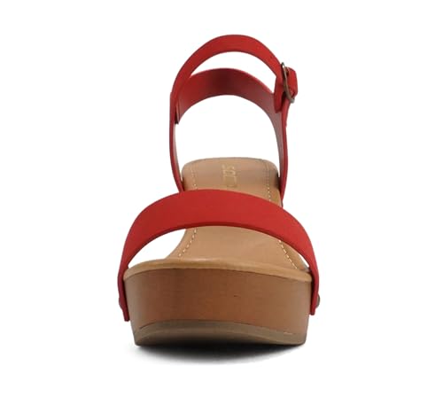 Image of Soda CHIVAS ~ Women's Bold Buckles Studded Wedge Sandal