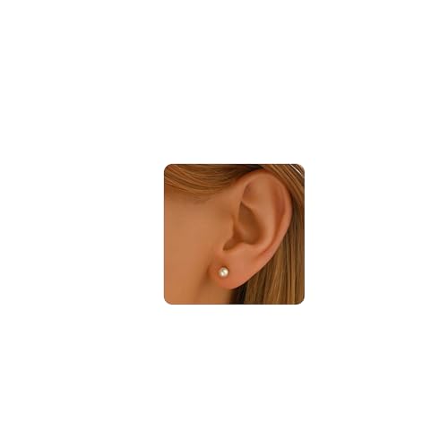 Dabovos Pearl Stud Earrings for Women 18K Gold...