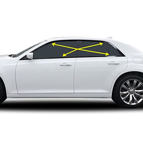 Window Trim Chrome Delete Blackout Precut Vinyl Wrap Overlay Kit Compatible with and Fits Chrysler 300 2011-2020 - Gloss Black