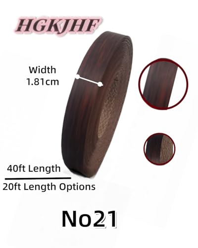 Image of HGKJHFmelamine Edging Tape. pre Coated with hot melt Adhesive Flexible Veneer Edge Edging, Used for Cabinet and Furniture Maintenance (No21-Redwood Color, 1.81cm*40ft)