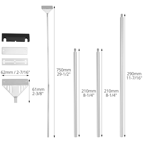 QWORK® 75 cm/29.5 Edelstahl Algenschaber Aquarium Scheibenreiniger mit 10 Klingen, Aquarium Reinigung Zubehör für Einfache Reinigung Schwer Erreichbarer Stellen