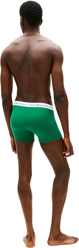 Tommy Hilfiger Herren 3er Pack Boxershorts Trunks mit Logomuster-Bund, Schwarz (Arm Grn/PRP NVY/Nov Grn), XXL – Ansicht 3