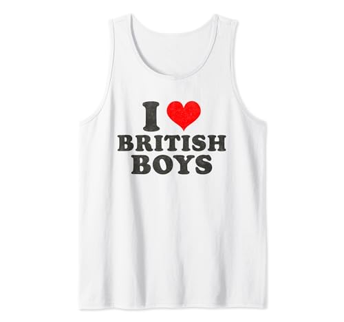 I Heart British Boys Red Heart Funny I Love British Boys Camiseta sin Mangas