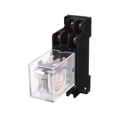 Relais de puissance DPDT 8 broches bobine AC 110V socle de fixation rail DIN automatisme
