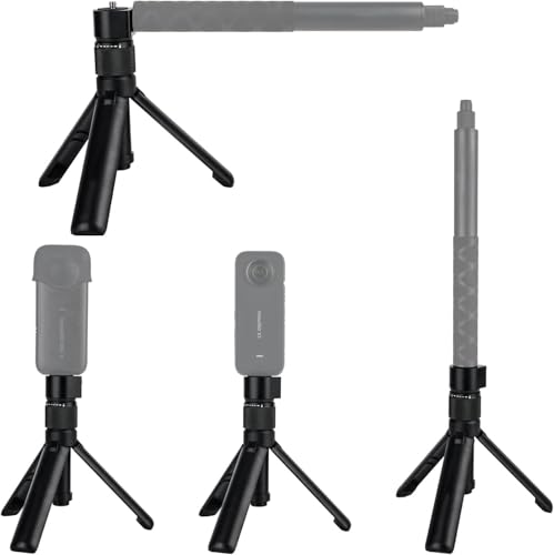 Image of BKN Bullet Time Handle Tripod Multi-Functional Rotating Tabletop Fold Tripod's for insta360 X4 Insta360 X3, ONE RS,GO 2,ONE X2,ONE R,ONE X ONE RS Sport Camera Accessories (Mini Tripod)