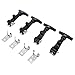 Zunate 4Pcs Elastic Stainless Steel Rubber Hood Catch, Flexible T Handle Hasp Draw Latches with Mounting Brackets for Vehicle Engine and Industrial Equipment (A124B-3)