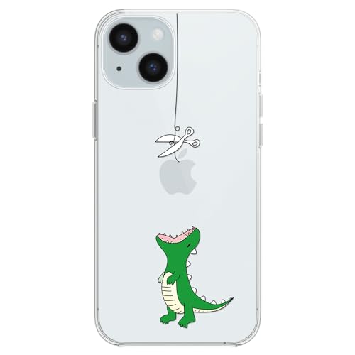 Coque iPhone 15 dinosaure Blingy's en TPU souple transparent de 6,1 pouces
