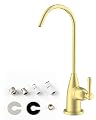 Hibbent Stainless Steel Drinking Water Faucet for Bar Kitchen Sink, Lead-Free Reverse Osmosis Filter Faucet for Under Sink Water Filtration System, Brushed Gold Finish