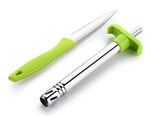 Ganesh Gas Lighter with Free Knife for Kitchen Use Restaurants Metal Gas Stove Lighter Regular Size Easy Grip, Silver