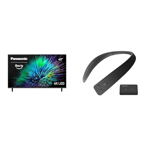 Panasonic W70 Series 43" 4K Ultra HD Smart Fire TV (2025 Model) &amp; WN10 Wireless Wearable TV Neck Speaker Bundle