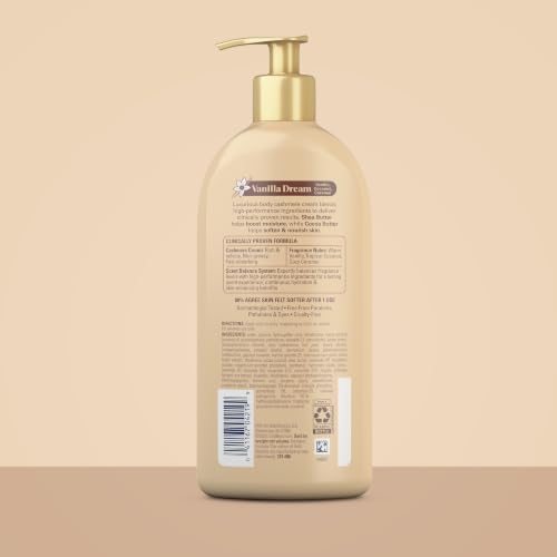 Gold Bond Softening Cashmere Cream Body Lotion, Vanilla Dream Scent, 24-Hour Hydration with Shea Butter and Cocoa Butter, 14 oz. - image 9