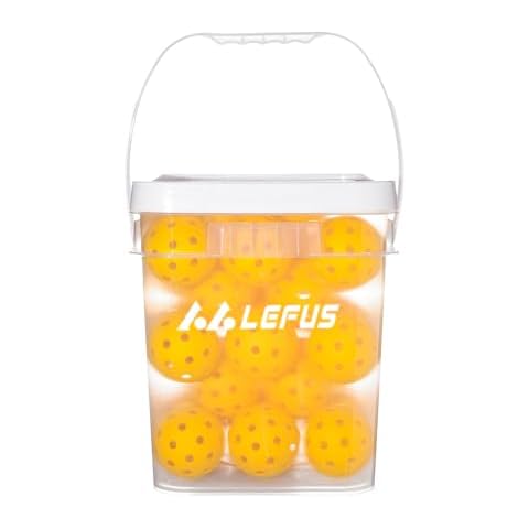 LEFUS Outdoor Pickleball Balls, 40 Holes, 12 Counts, Meet USAPA Specifications, Durable and Economical Pickle Ball Cover