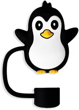 4pcs Black Penguin Straw Hat Straw Cover miniatura 2