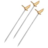 Alipis 3 Piezas Palillos Cóctel Acero Inoxidable Reutilizables Pinchos Fruta Snacks Aperitivos Compactos Fáciles de Limpiar