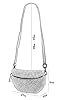 SH Leder ® Teddy Plüsch Hüfttasche Damen Gürteltasche für Festival Reise Bauchtasche mittelgroße Crossbody Bag Frauen mit echt Leder Schultergurt 27x16cm Kate G358 (Helltaupe, M) #3