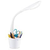 OttLite LED Desk Lamp Space Organizer with Flexible Neck Height - 4 Brightness Settings with Touch Activated Controls, Energy-Efficient Natural Daylight LEDs for Home Office, Desk, & Dorms