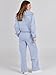 ANRABESS Women 2 Piece Outfits 2025 Fall Fashion Airport Wide Leg Pants Lounge Set Leisure Travel Vacation Clothes Sweatsuits Sky Blue X-Small
