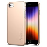 Spigen Thin Fit iPhone 8 / iPhone 7 Case with Premium Matte Finish Coating and QNMP Compatible for Apple iPhone 8 (2017) / iPhone 7 (2016) - Champagne Gold