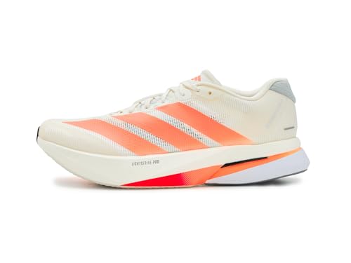 Image of adidas Mens Adizero Boston 13 Running Shoes, Off-white /Grey, 12