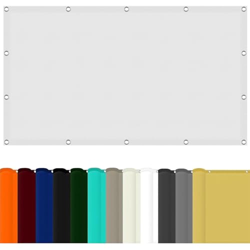 Voile d'ombrage anti-UV de 1 x 1,1 m, résistant au vent, haute protection solaire, pour balcon, jardin et tonnelle, en polyester, avec kit de montage, blanc