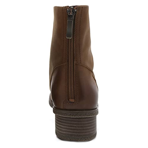 Dansko Women's Brianne Tan Waterproof Burnished Boot 8.5-9 M Us - Inside Zip, Calf Boot #TOP3