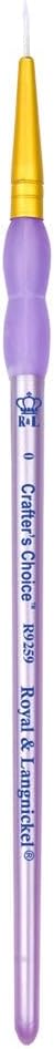 Royal Brush Crafter's Choice Taklon Round Brush, Size 3/0, White