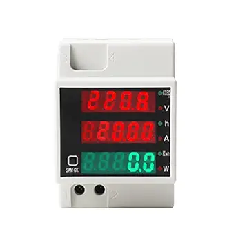 Ketsicart AC80300V 100A Digital Energy Meter DIN Rail Multimeter Electric Power Meter kWh Meter Multnction AC Voltage Current Power Factor Tester Ammeter Voltmeter