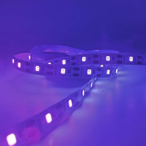 Tira LED UV USB 5V 1 metro 2835 60 LEDs/m color púrpura miniatura 4