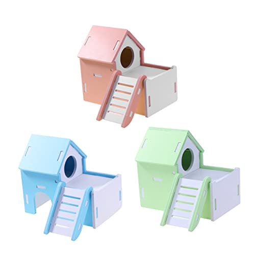 GRIRIW ハムスターの生息地 hamster ハムスター pets マウス ladder 多機能ハムスターハウス 犬ケージ 齧歯類 ハムスターの家 ドワーフハムスターハウス 竹 Green