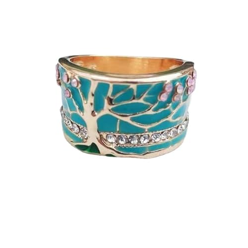 VCODWCSJO Accesorios creativos de Flores de árbol de Goma Que gotean Anillo Retro Joyería de Mano Femenina popular-R2024-12
