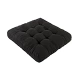 LYLNBYWK Meditation Floor Cushions, Thickened Floor Pillow for Adults, Large Square Pillows Seat Cushion for Tatami Living Room Yoga, Memory Sponge Block Added, 22x22 Inch, Black