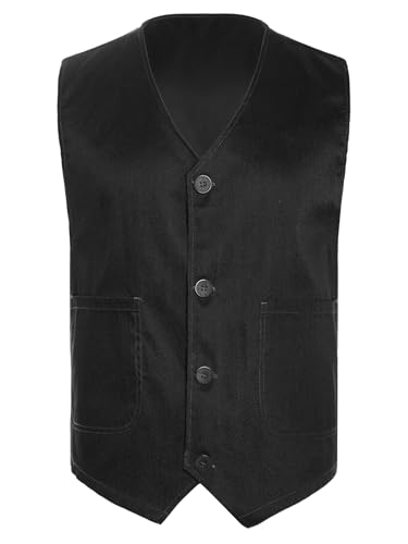 Kids Button Down Side Pockets Volunteer Vest Waistcoat Girls Boys Irregular Hem Volunteers Activities Uniform