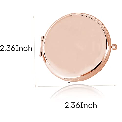 Espejo compacto redondo para maquillaje LQRI rosa miniatura 4