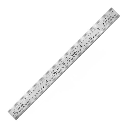 PEC Tools 6 Inch Flexible Metal Rule -5R Graduation, Made in USA