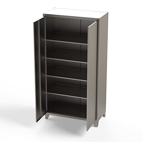 Schrank & Stuhl | Edelstahlschrank | Aufbewahrungsschrank | Reinraumschrank für Hygienebereiche und Außenbereiche geeignet 195x100x40